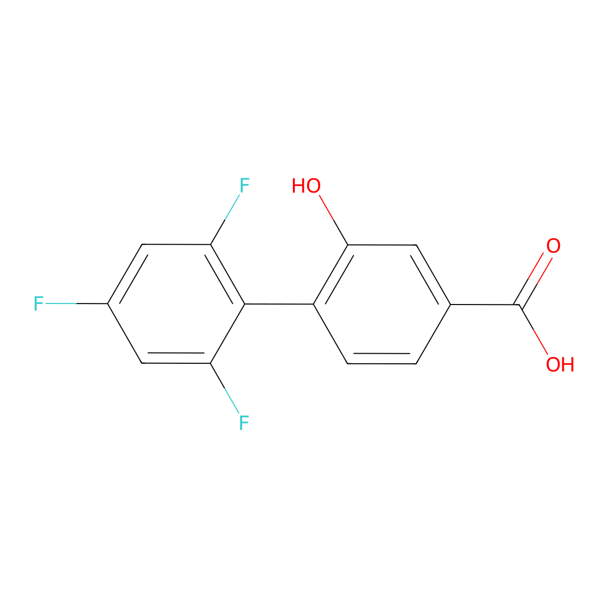3-Hydroxy-4-(2,4,6-trifluorophenyl)benzoic acid molecular structure, CAS 1261970-61-9