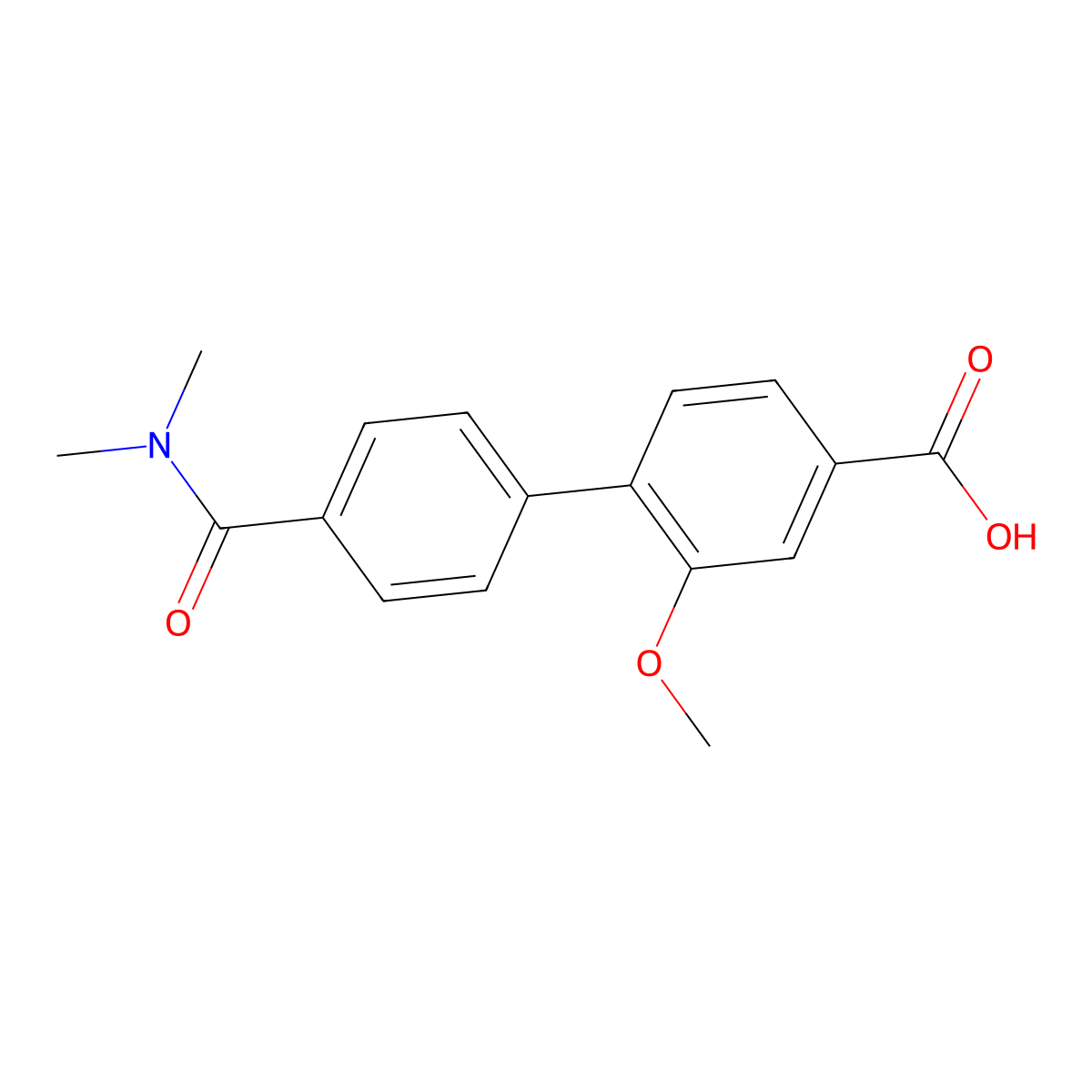 4-[4-(N,N-Dimethylaminocarbonyl)phenyl]-3-methoxybenzoic acid molecular structure, CAS 1261970-75-5