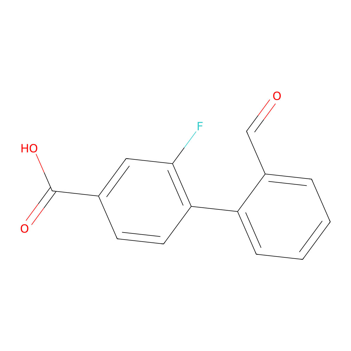 3-Fluoro-4-(2-formylphenyl)benzoic acid molecular structure, CAS 1261970-79-9
