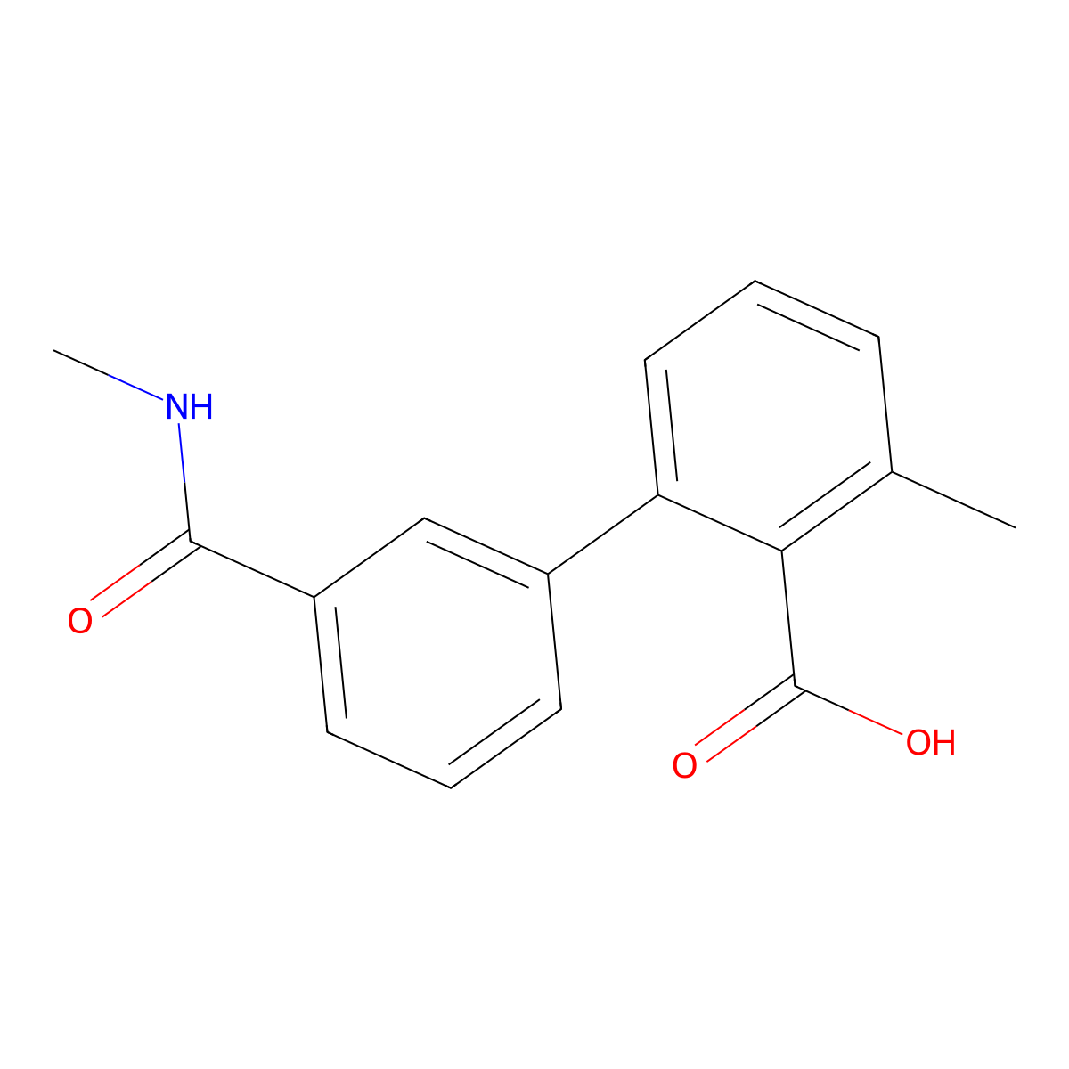 6-Methyl-2-[3-(N-methylaminocarbonyl)phenyl]benzoic acid molecular structure, CAS 1261970-81-3