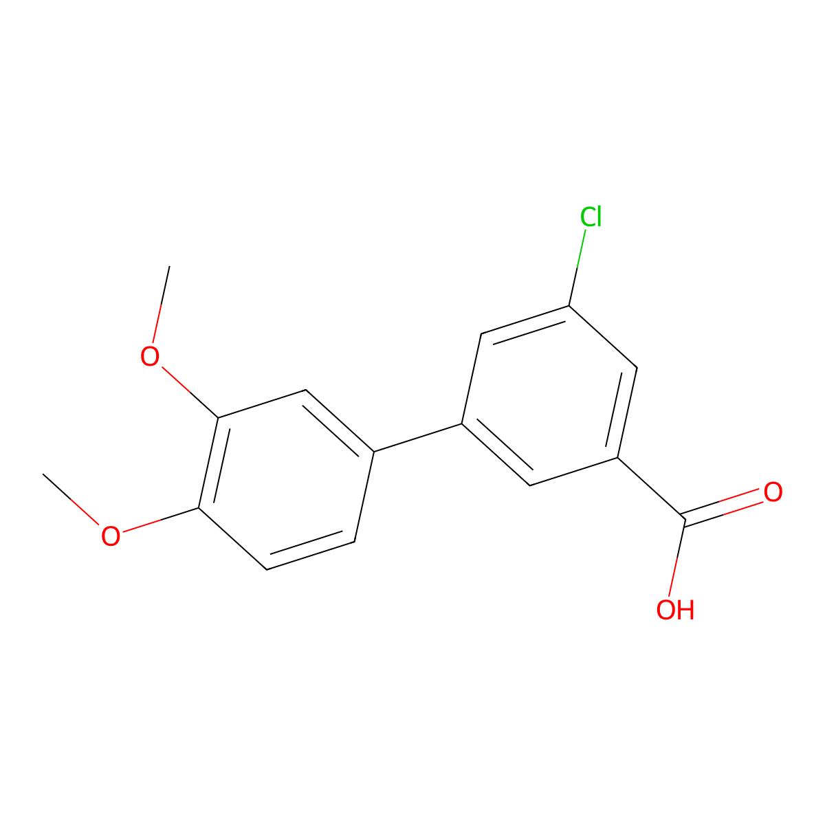 5-Chloro-3-(3,4-dimethoxyphenyl)benzoic acid molecular structure, CAS 1261970-96-0