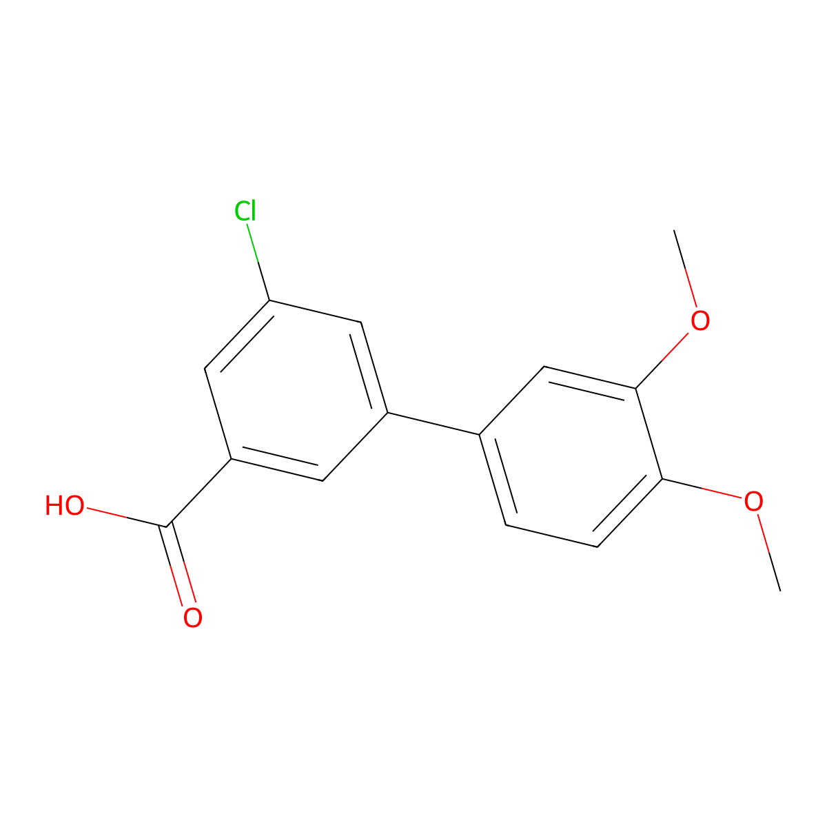 5-Chloro-3-(3,4-dimethoxyphenyl)benzoic acid molecular structure, CAS 1261970-96-0