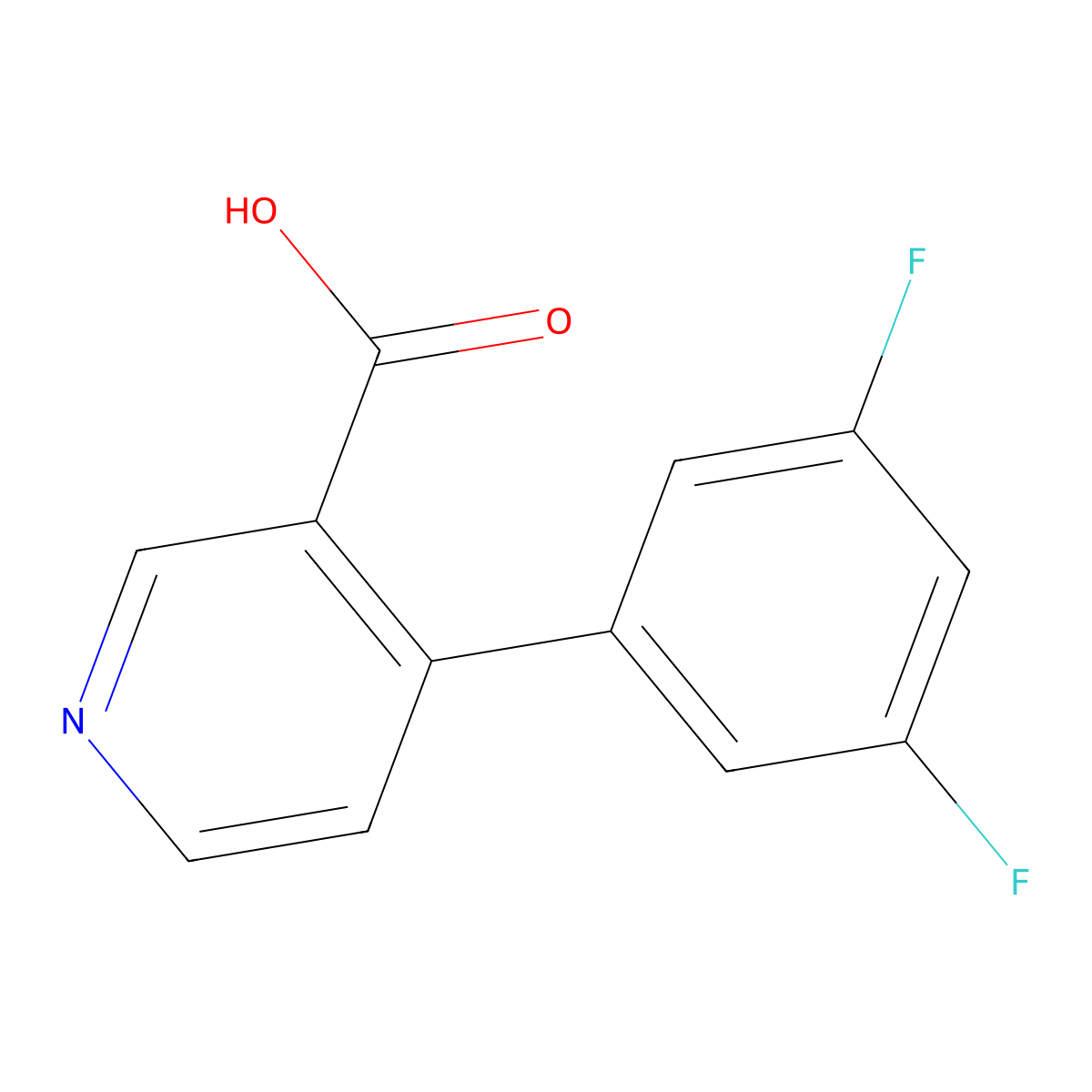 4-(3,5-Difluorophenyl)pyridine-3-carboxylic acid molecular structure, CAS 1261971-02-1