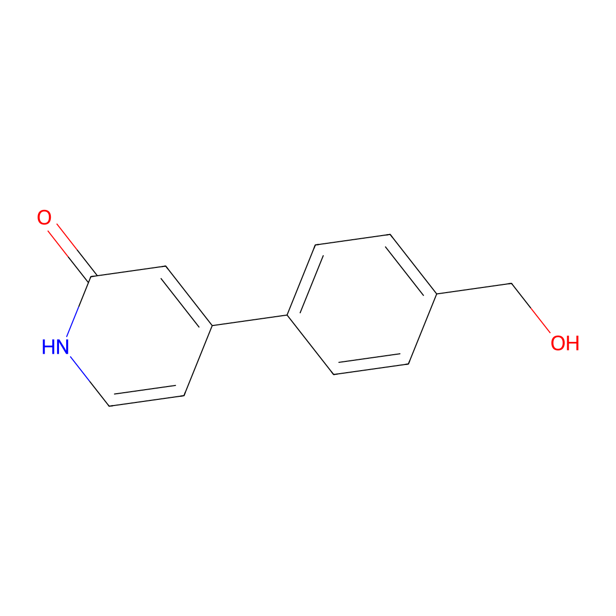 2-Hydroxy-4-(4-hydroxymethylphenyl)pyridine molecular structure, CAS 1261971-25-8