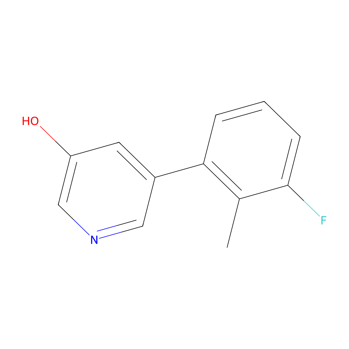5-(3-Fluoro-2-methylphenyl)pyridin-3-ol molecular structure, CAS 1261971-30-5