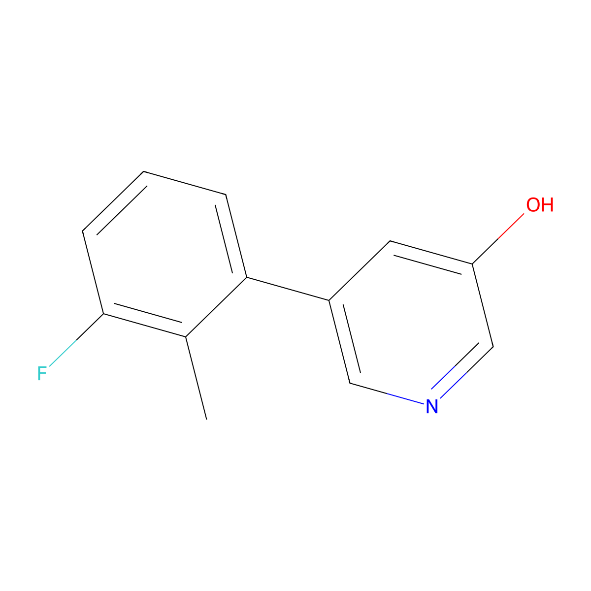 5-(3-Fluoro-2-methylphenyl)pyridin-3-ol molecular structure, CAS 1261971-30-5