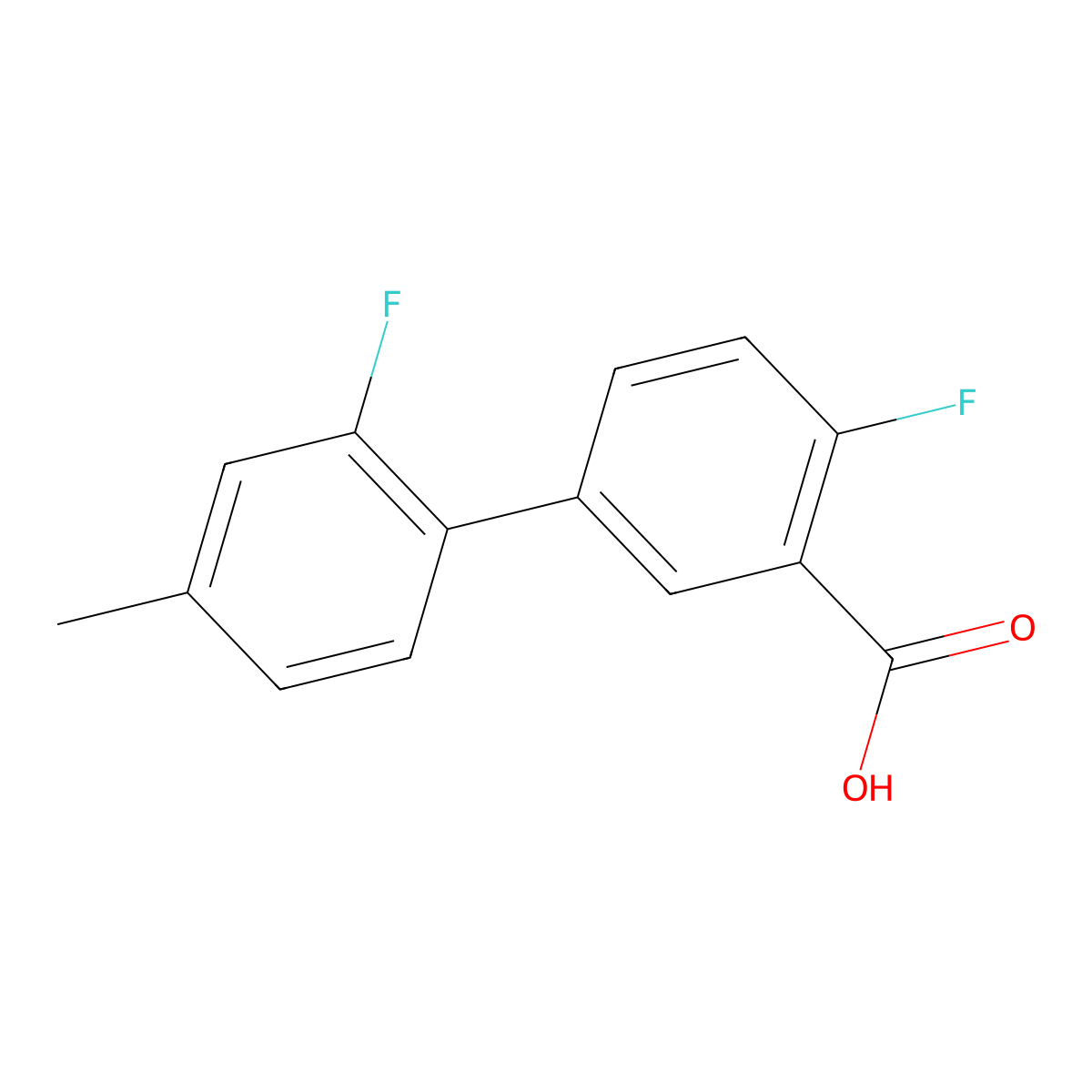2-Fluoro-5-(2-fluoro-4-methylphenyl)benzoic acid molecular structure, CAS 1261971-34-9