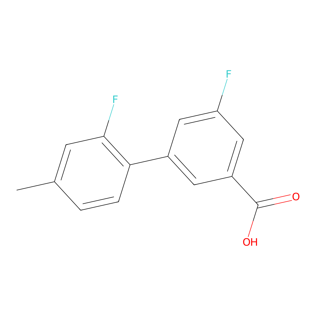 5-Fluoro-3-(2-fluoro-4-methylphenyl)benzoic acid molecular structure, CAS 1261971-40-7