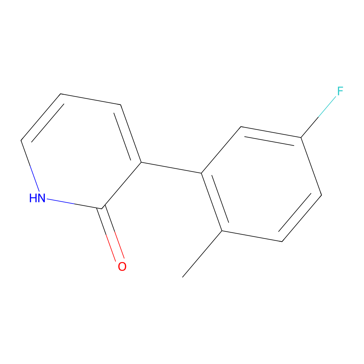3-(5-Fluoro-2-methylphenyl)pyridin-2(1H)-one molecular structure, CAS 1261971-41-8