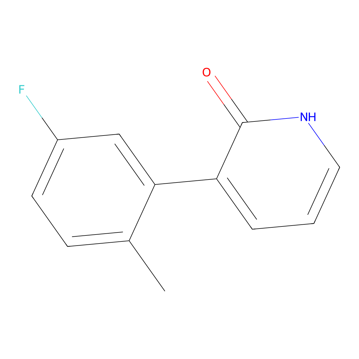 3-(5-Fluoro-2-methylphenyl)pyridin-2(1H)-one molecular structure, CAS 1261971-41-8