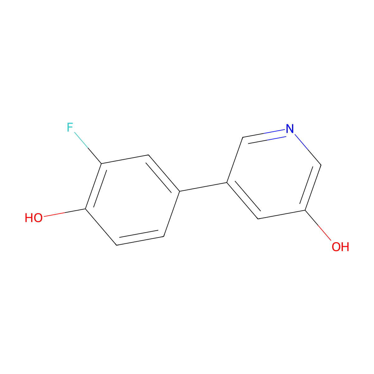 5-(3-Fluoro-4-hydroxyphenyl)pyridin-3-ol molecular structure, CAS 1261971-49-6