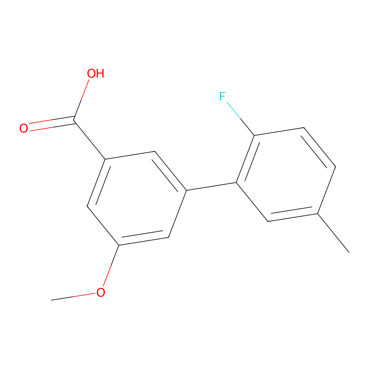3-(2-Fluoro-5-methylphenyl)-5-methoxybenzoic acid molecular structure, CAS 1261971-58-7