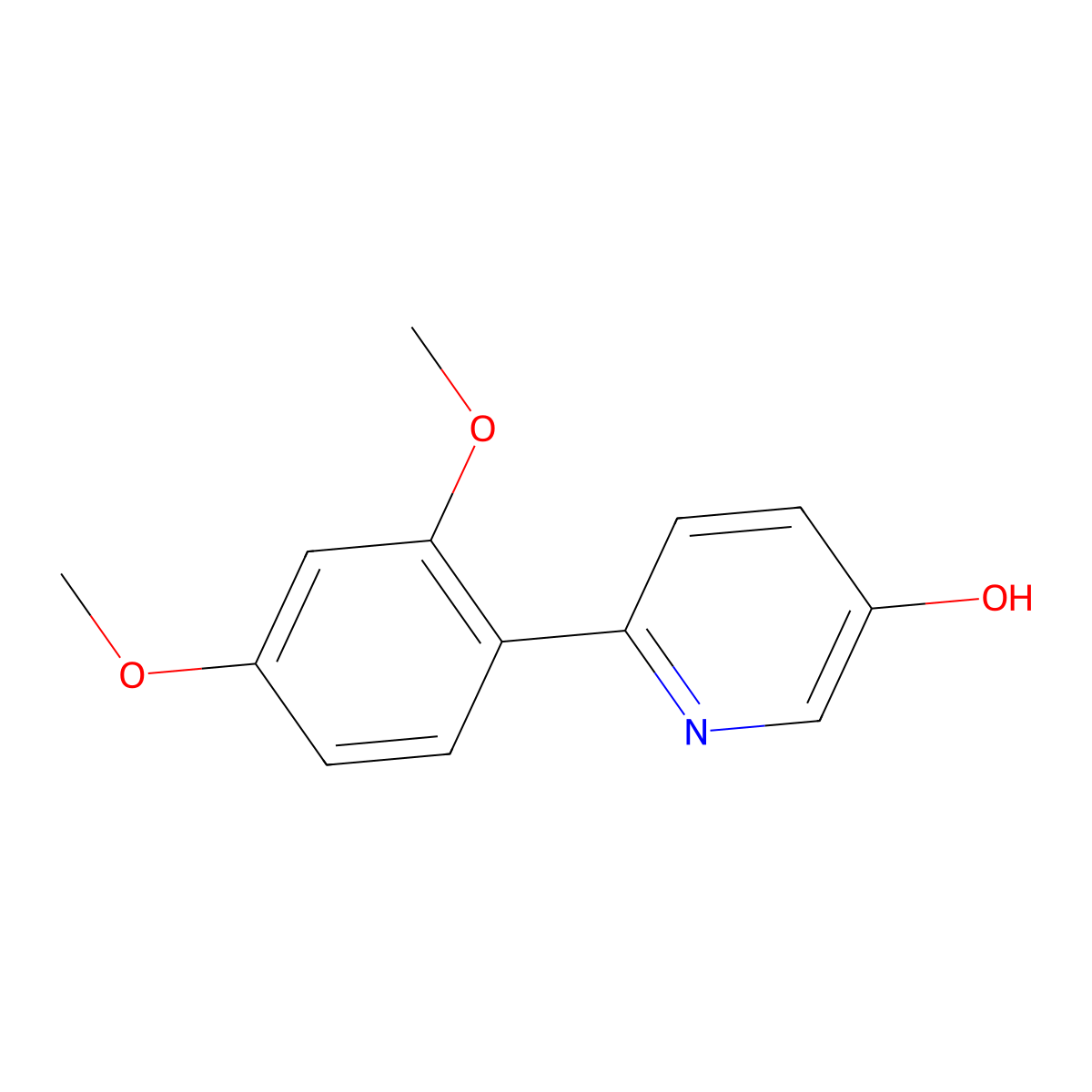 6-(2,4-Dimethoxyphenyl)pyridin-3-ol molecular structure, CAS 1261971-60-1