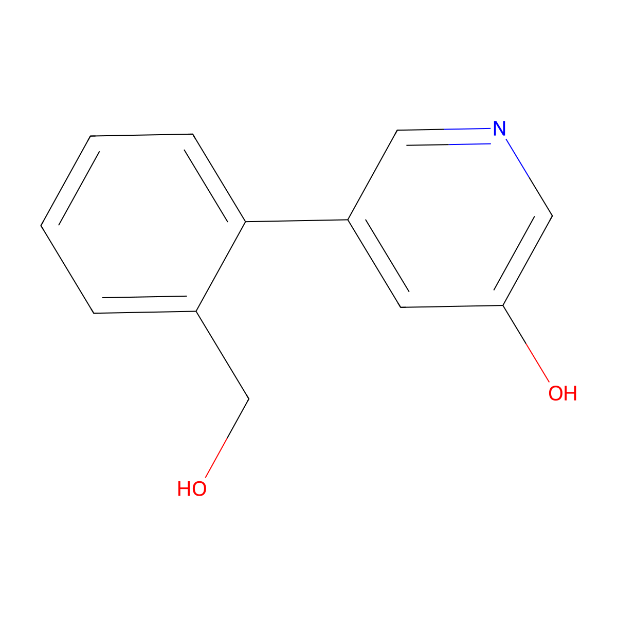 5-[2-(Hydroxymethyl)phenyl]pyridin-3-ol molecular structure, CAS 1261971-61-2