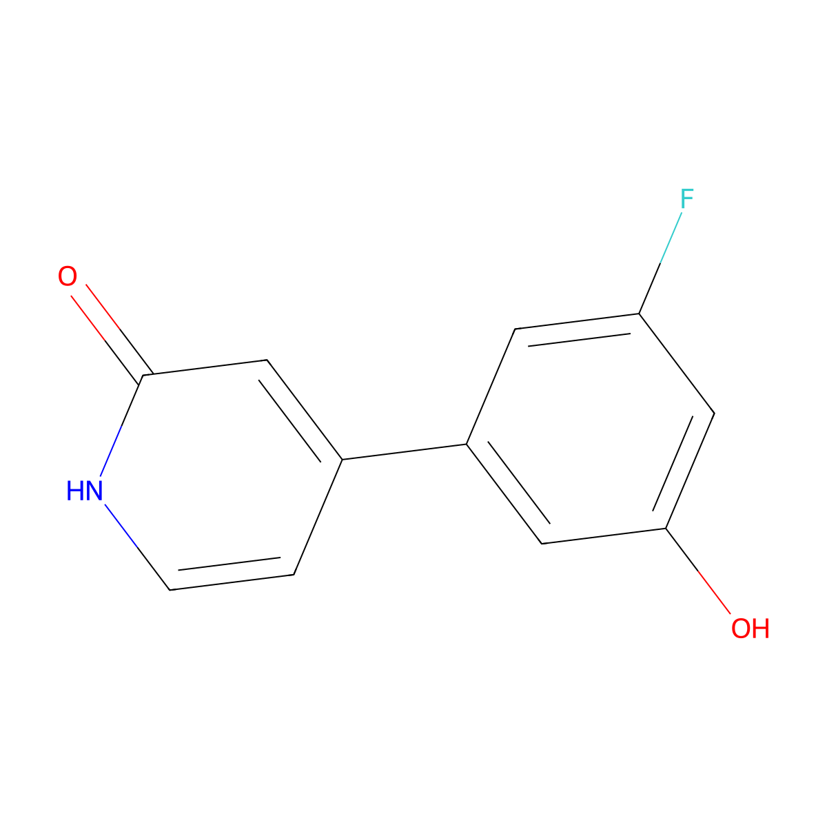 4-(3-Fluoro-5-hydroxyphenyl)pyridin-2(1H)-one molecular structure, CAS 1261971-62-3
