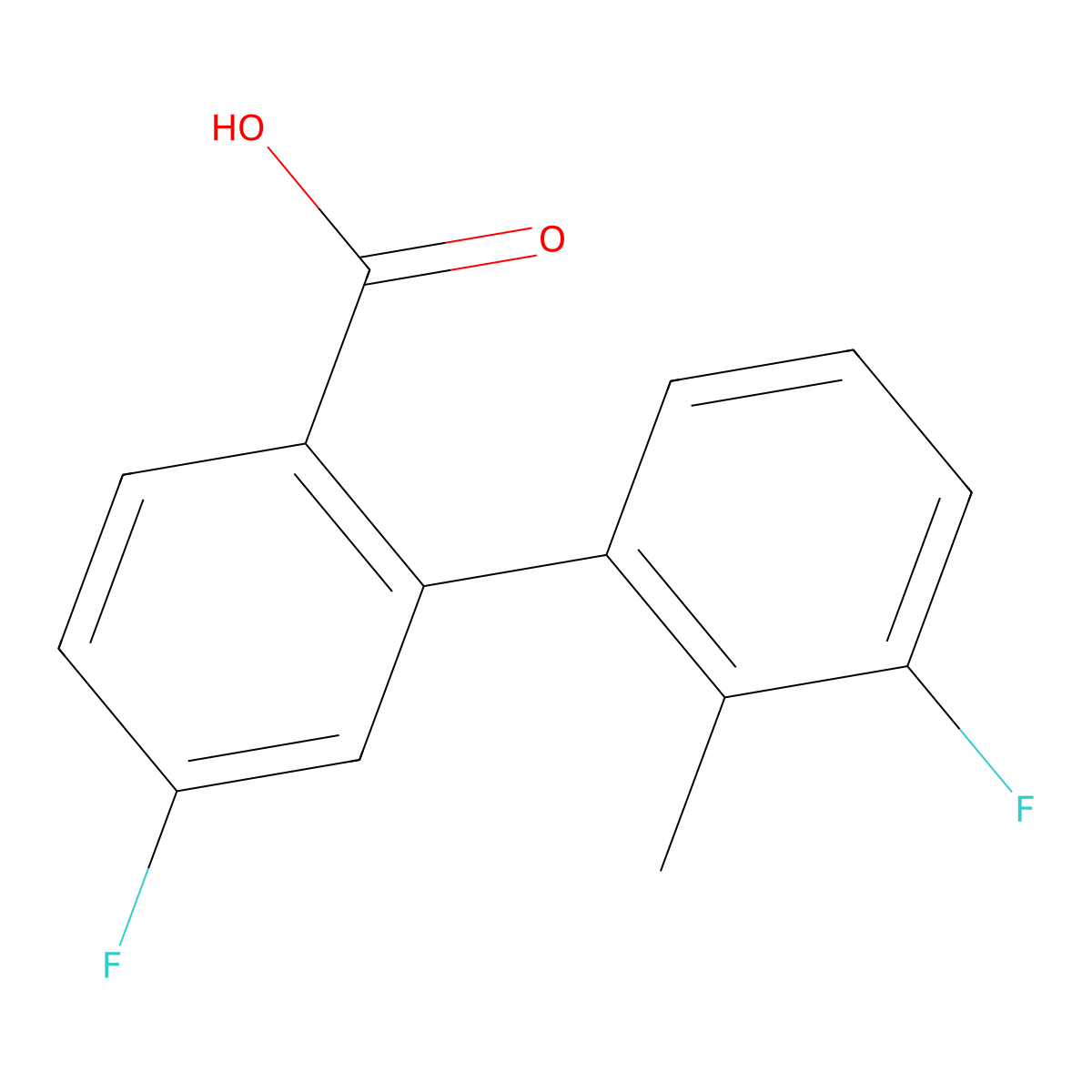 4-Fluoro-2-(3-fluoro-2-methylphenyl)benzoic acid molecular structure, CAS 1261971-63-4