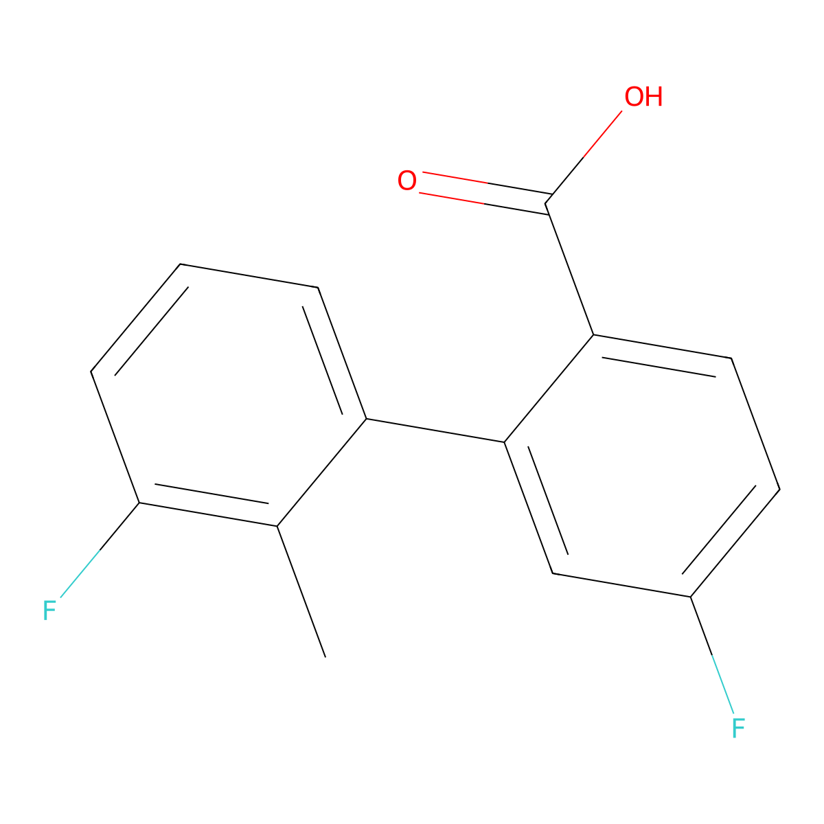 4-Fluoro-2-(3-fluoro-2-methylphenyl)benzoic acid molecular structure, CAS 1261971-63-4