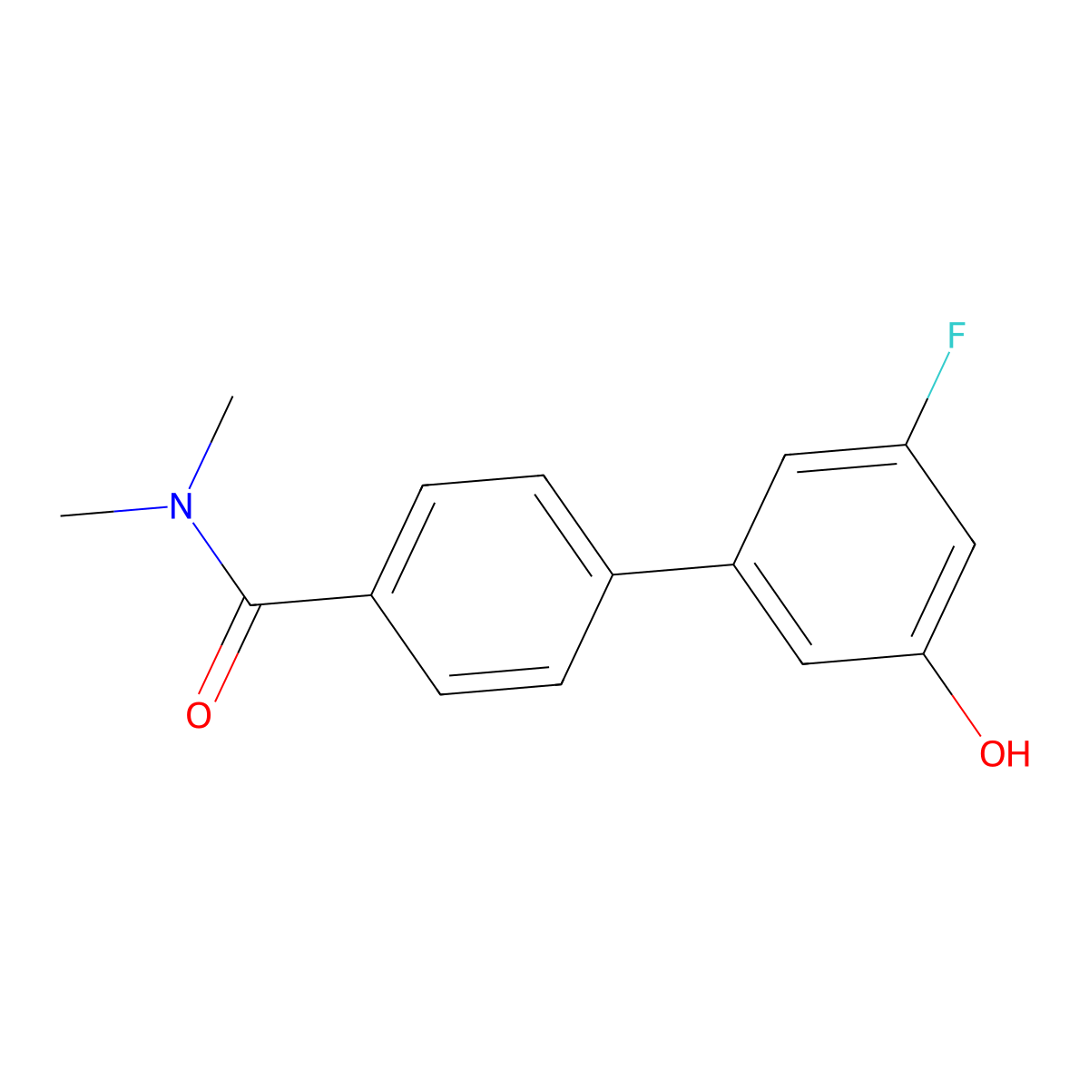 5-[4-(N,N-Dimethylaminocarbonyl)phenyl]-3-fluorophenol molecular structure, CAS 1261971-66-7