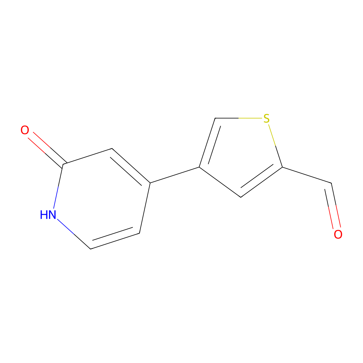 4-(2-Oxo-1,2-dihydropyridin-4-yl)thiophene-2-carbaldehyde molecular structure, CAS 1261971-71-4