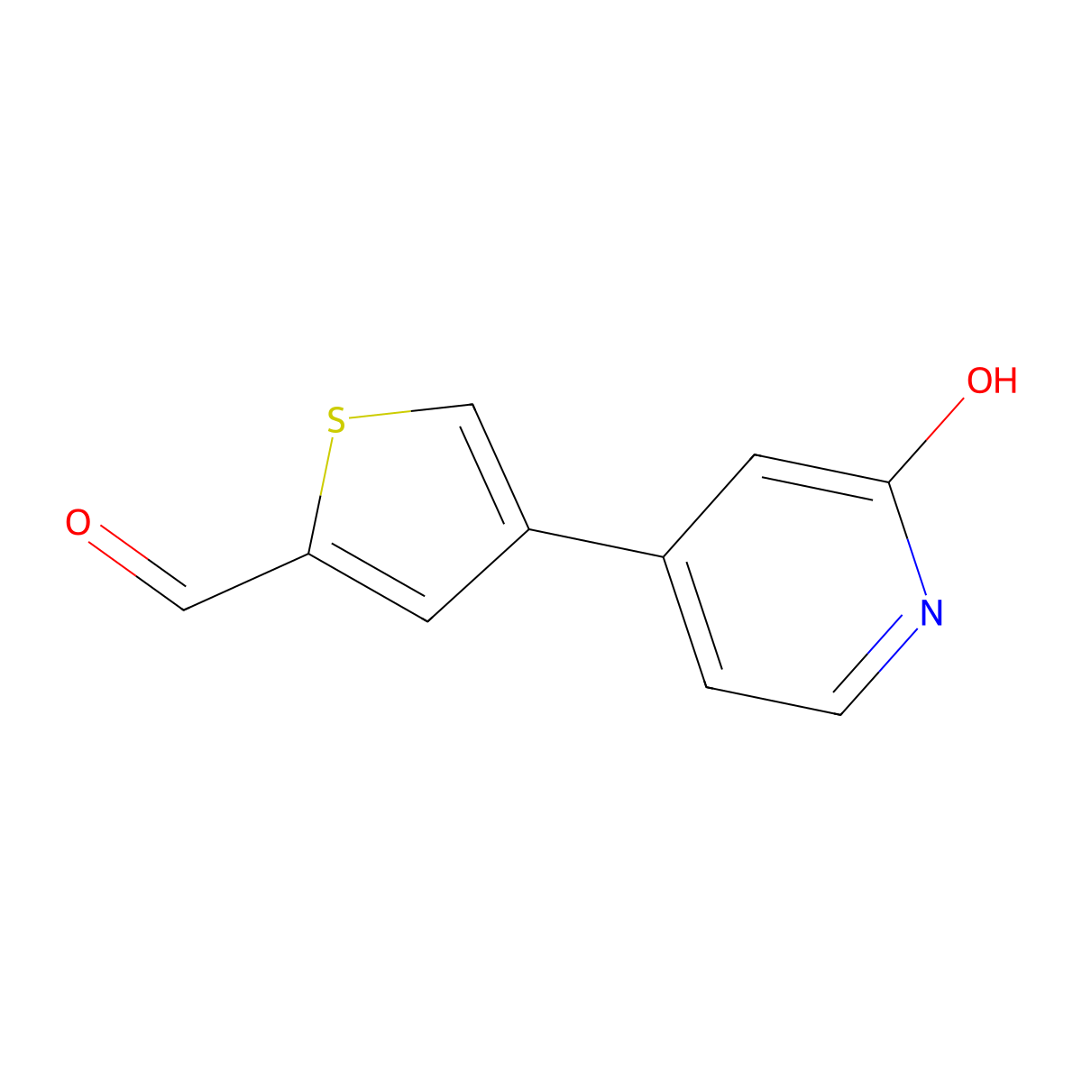 4-(2-Oxo-1,2-dihydropyridin-4-yl)thiophene-2-carbaldehyde molecular structure, CAS 1261971-71-4