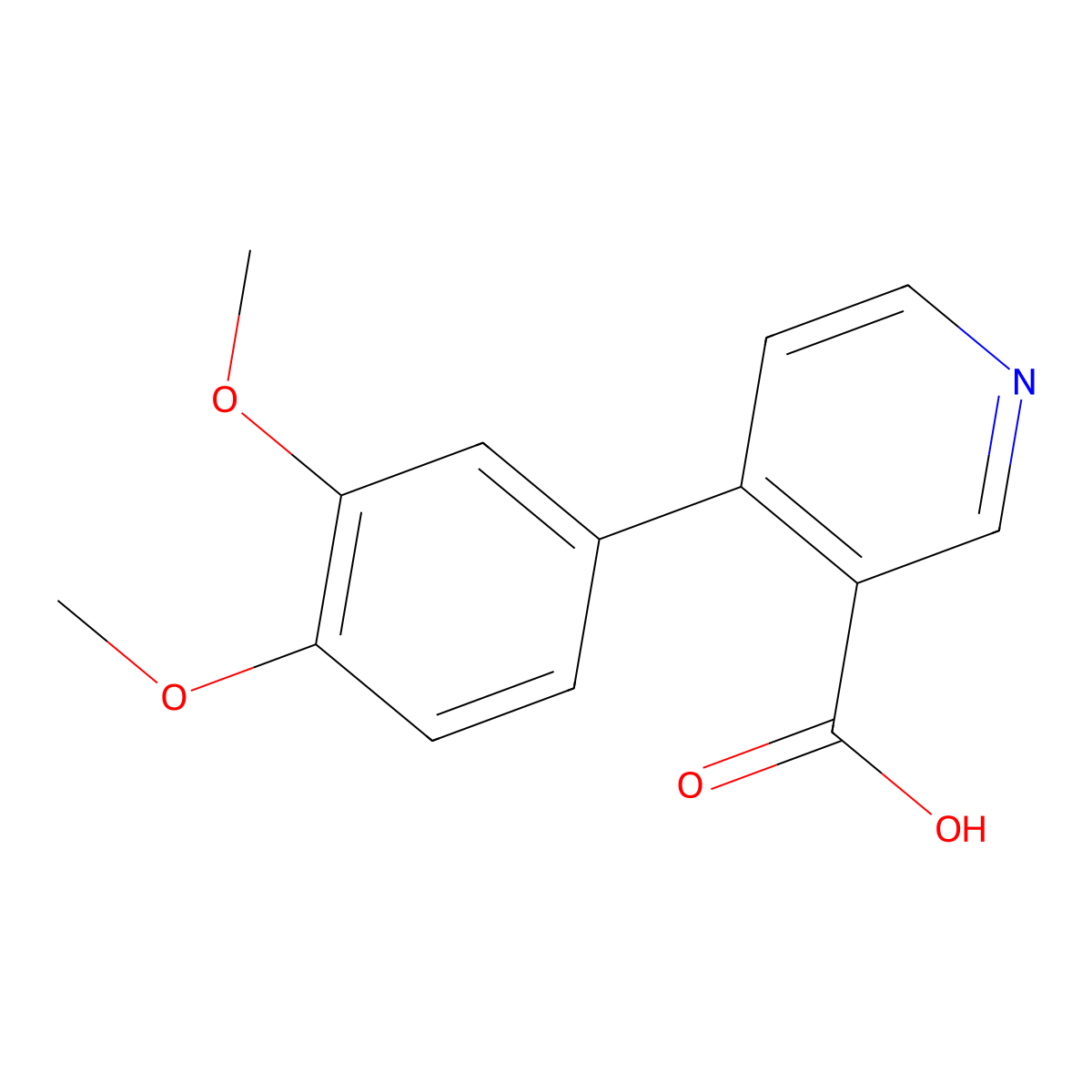 4-(3,4-Dimethoxyphenyl)pyridine-3-carboxylic acid molecular structure, CAS 1261971-76-9