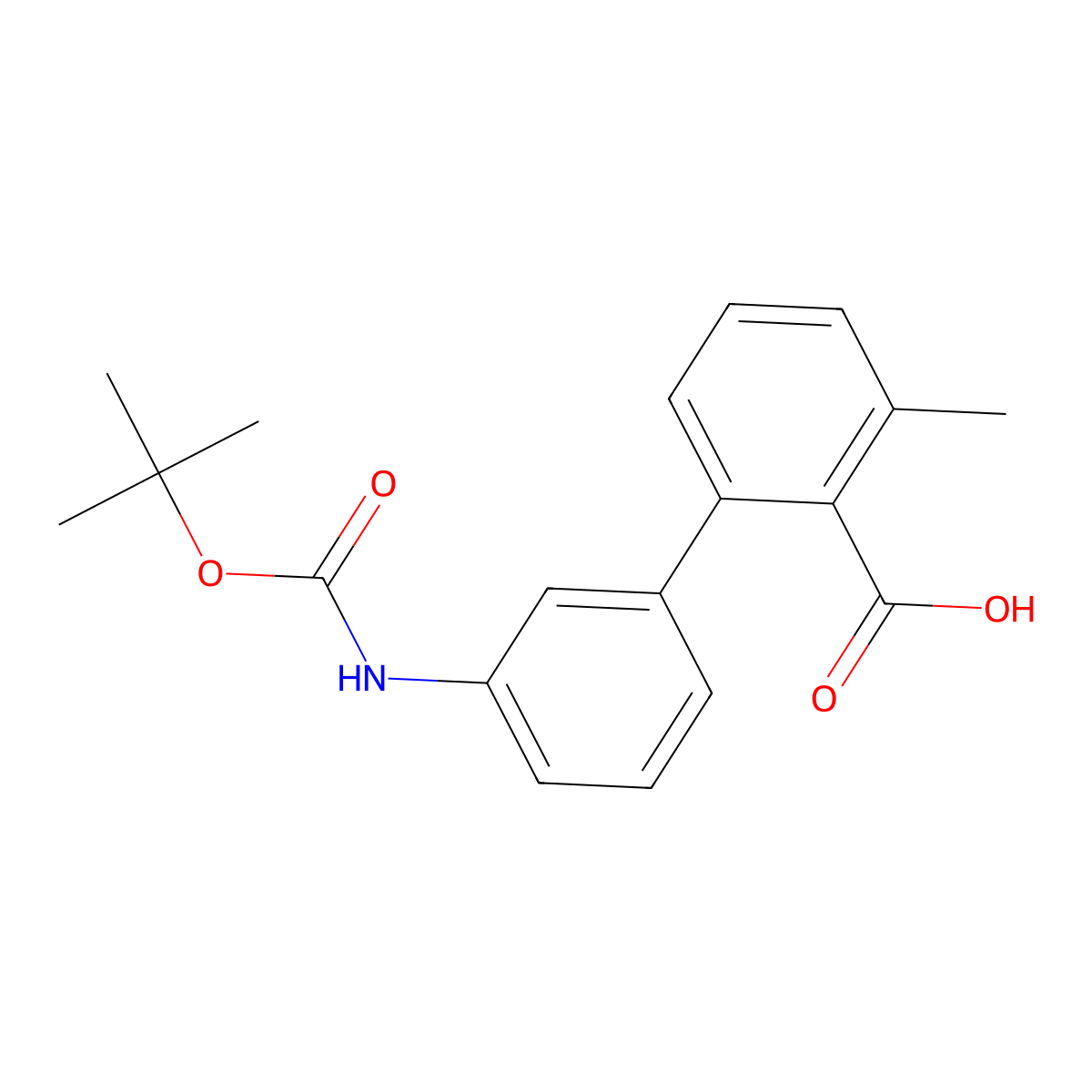 2-(3-BOC-Aminophenyl)-6-methylbenzoic acid molecular structure, CAS 1261971-79-2