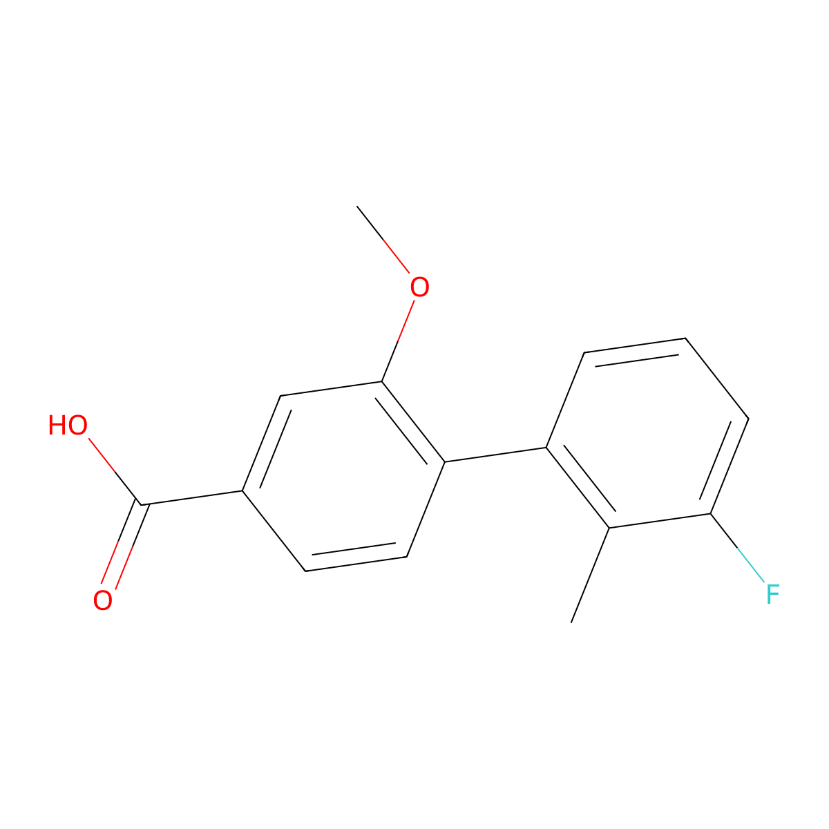 4-(3-Fluoro-2-methylphenyl)-3-methoxybenzoic acid molecular structure, CAS 1261971-81-6