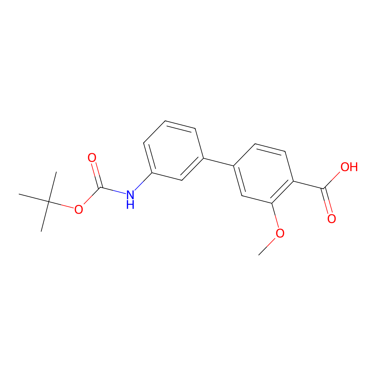 4-(3-BOC-Aminophenyl)-2-methoxybenzoic acid molecular structure, CAS 1261971-86-1