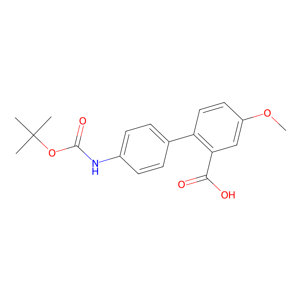 2-(4-BOC-Aminophenyl)-5-methoxybenzoic acid molecular structure, CAS 1261971-91-8