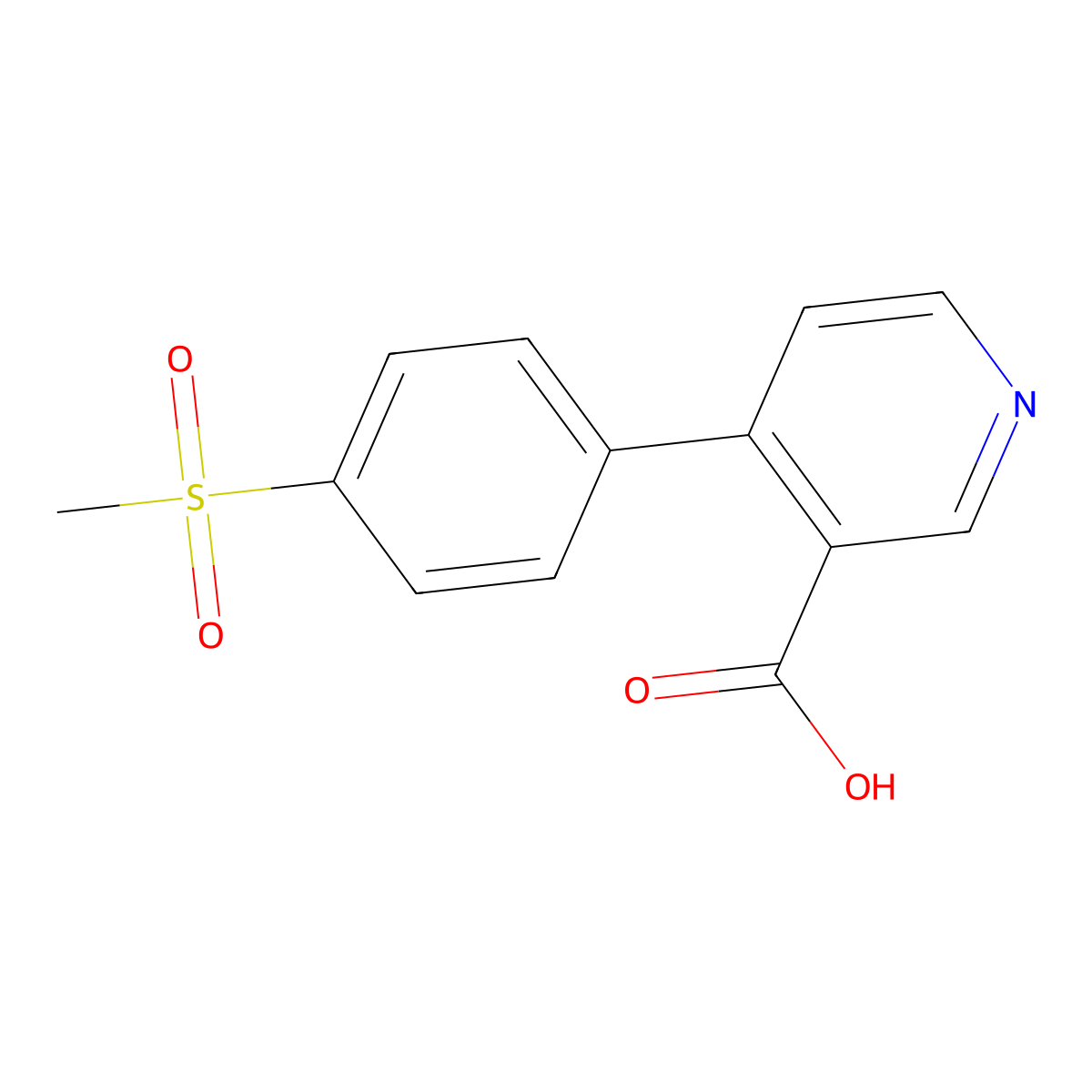 4-(4-Methylsulfonylphenyl)nicotinic acid molecular structure, CAS 1261971-95-2