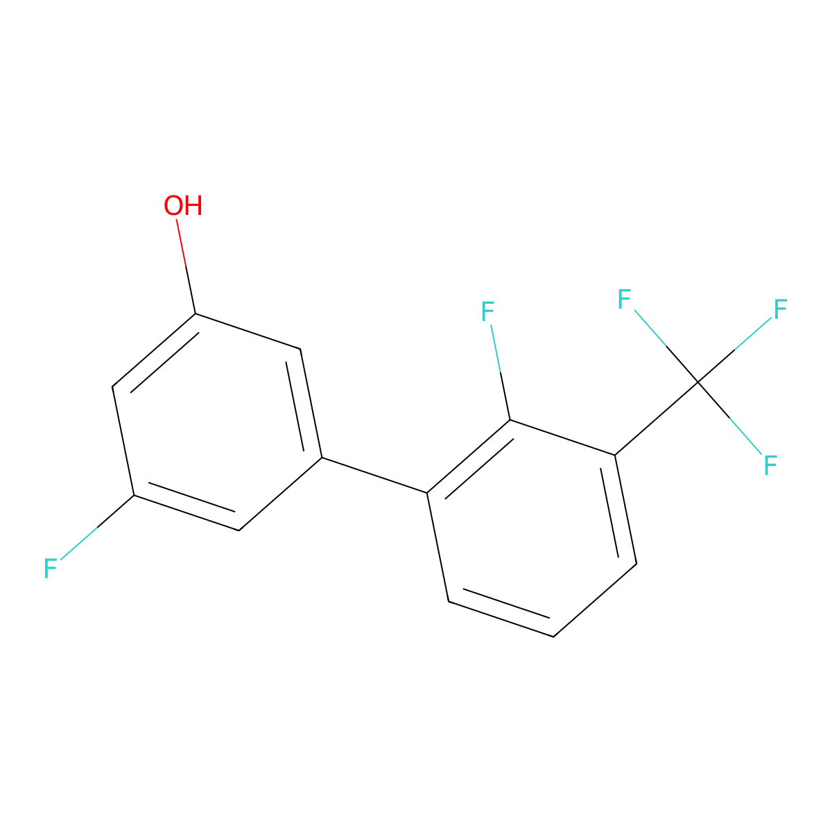 3-Fluoro-5-(2-fluoro-3-trifluoromethylphenyl)phenol molecular structure, CAS 1261972-07-9