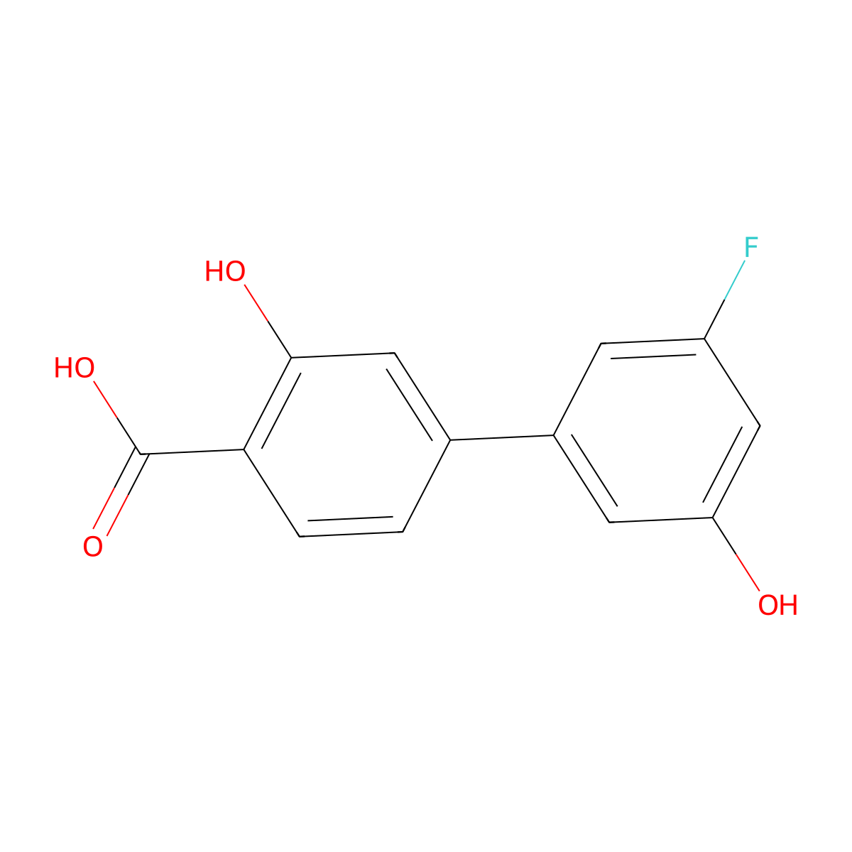 4-(3-Fluoro-5-hydroxyphenyl)-2-hydroxybenzoic acid molecular structure, CAS 1261972-24-0