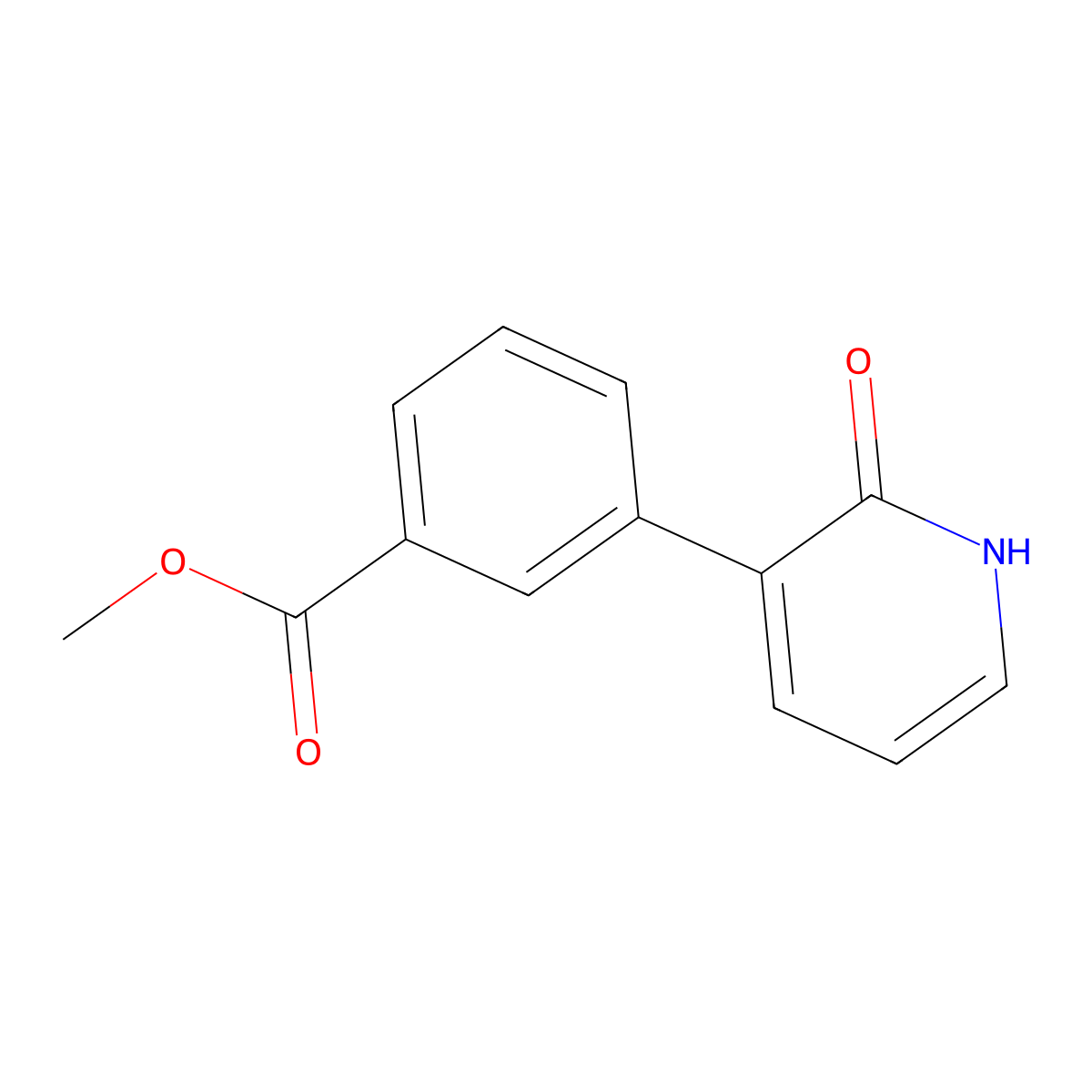 Methyl 3-(2-oxo-1,2-dihydropyridin-3-yl)benzoate molecular structure, CAS 1261972-45-5