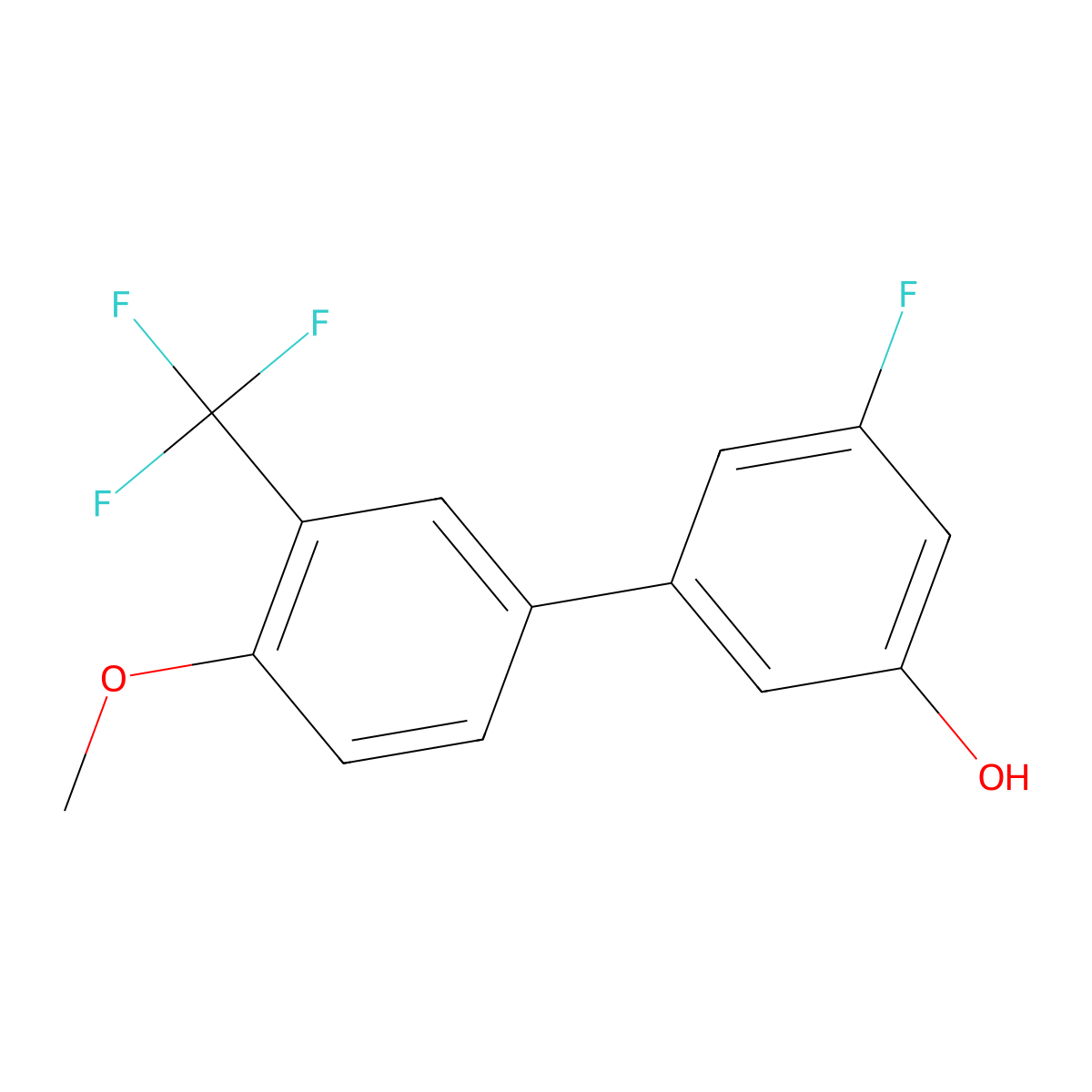 3-Fluoro-5-(4-methoxy-3-trifluoromethylphenyl)phenol molecular structure, CAS 1261972-47-7