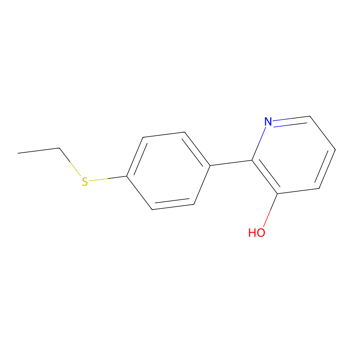 2-(4-Ethylthiophenyl)-3-hydroxypyridine molecular structure, CAS 1261972-54-6