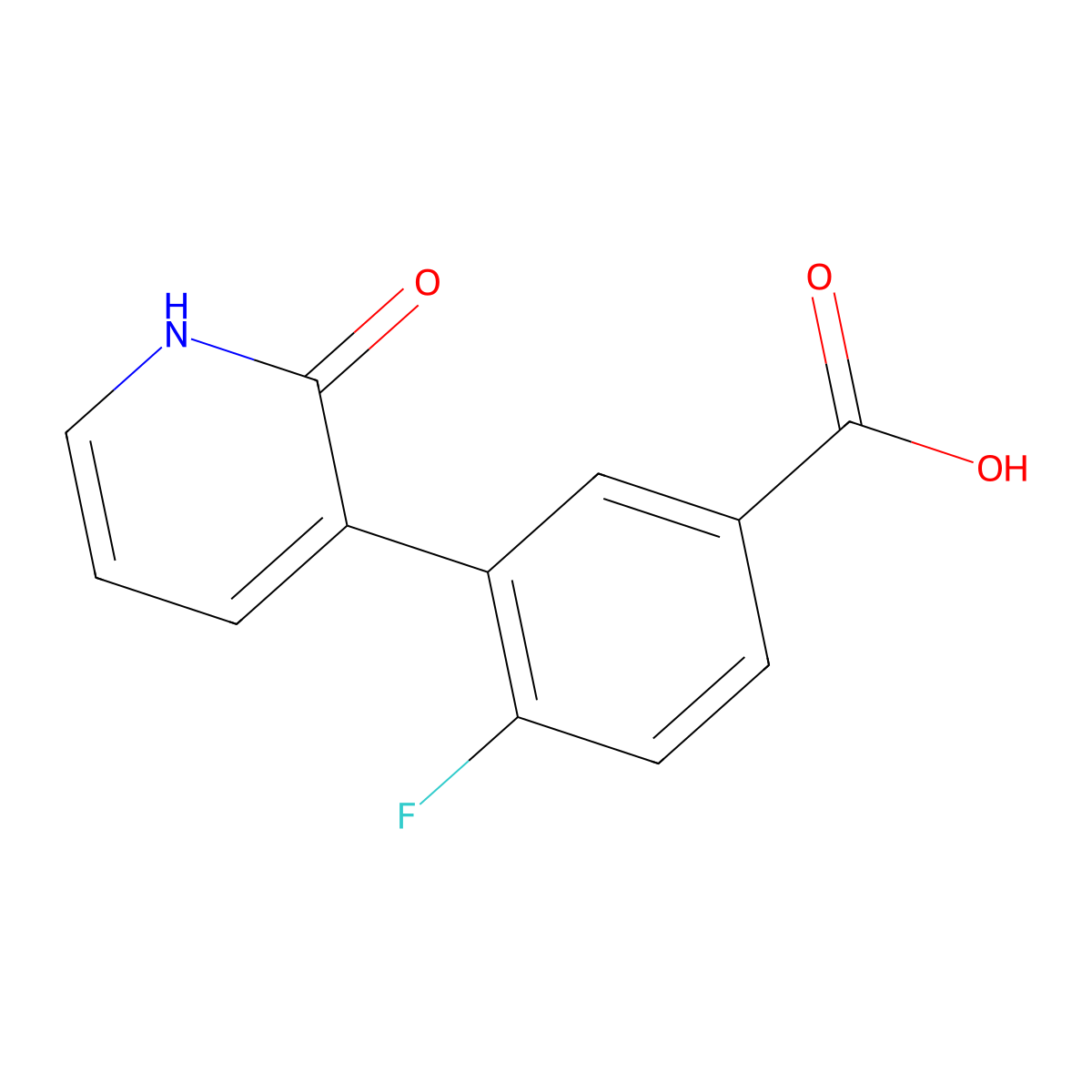 4-Fluoro-3-(2-oxo-1,2-dihydropyridin-3-yl)benzoic acid molecular structure, CAS 1261972-56-8