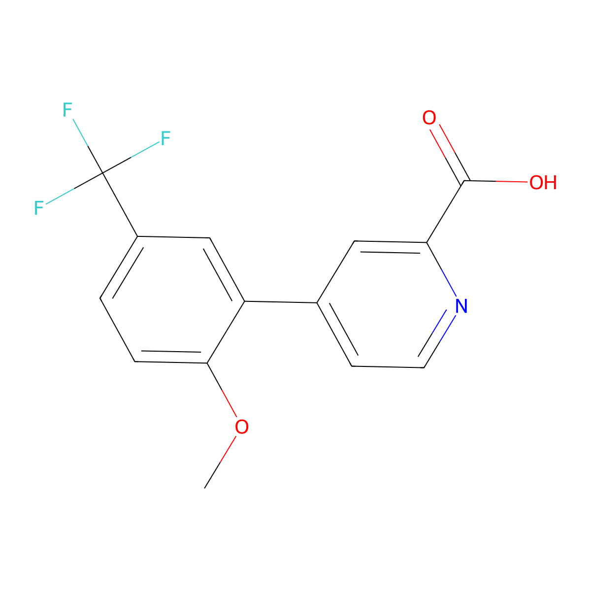 4-(2-Methoxy-5-trifluoromethylphenyl)picolinic acid molecular structure, CAS 1261972-61-5