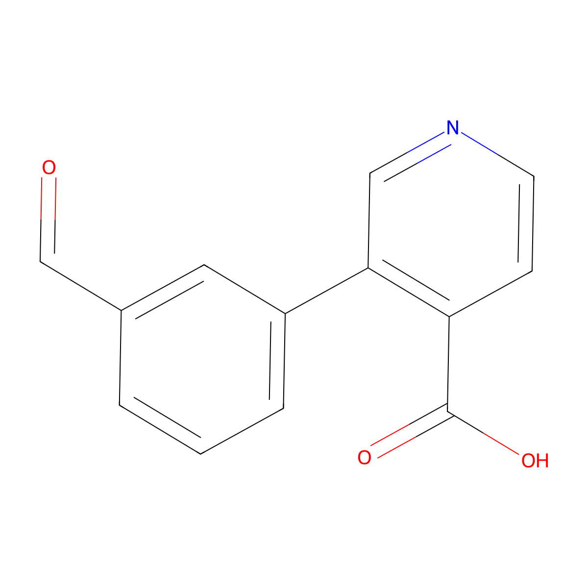 3-(3-Formylphenyl)pyridine-4-carboxylic acid molecular structure, CAS 1261972-66-0