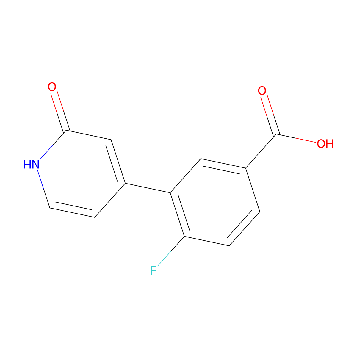 4-Fluoro-3-(2-oxo-1,2-dihydropyridin-4-yl)benzoic acid molecular structure, CAS 1261972-72-8