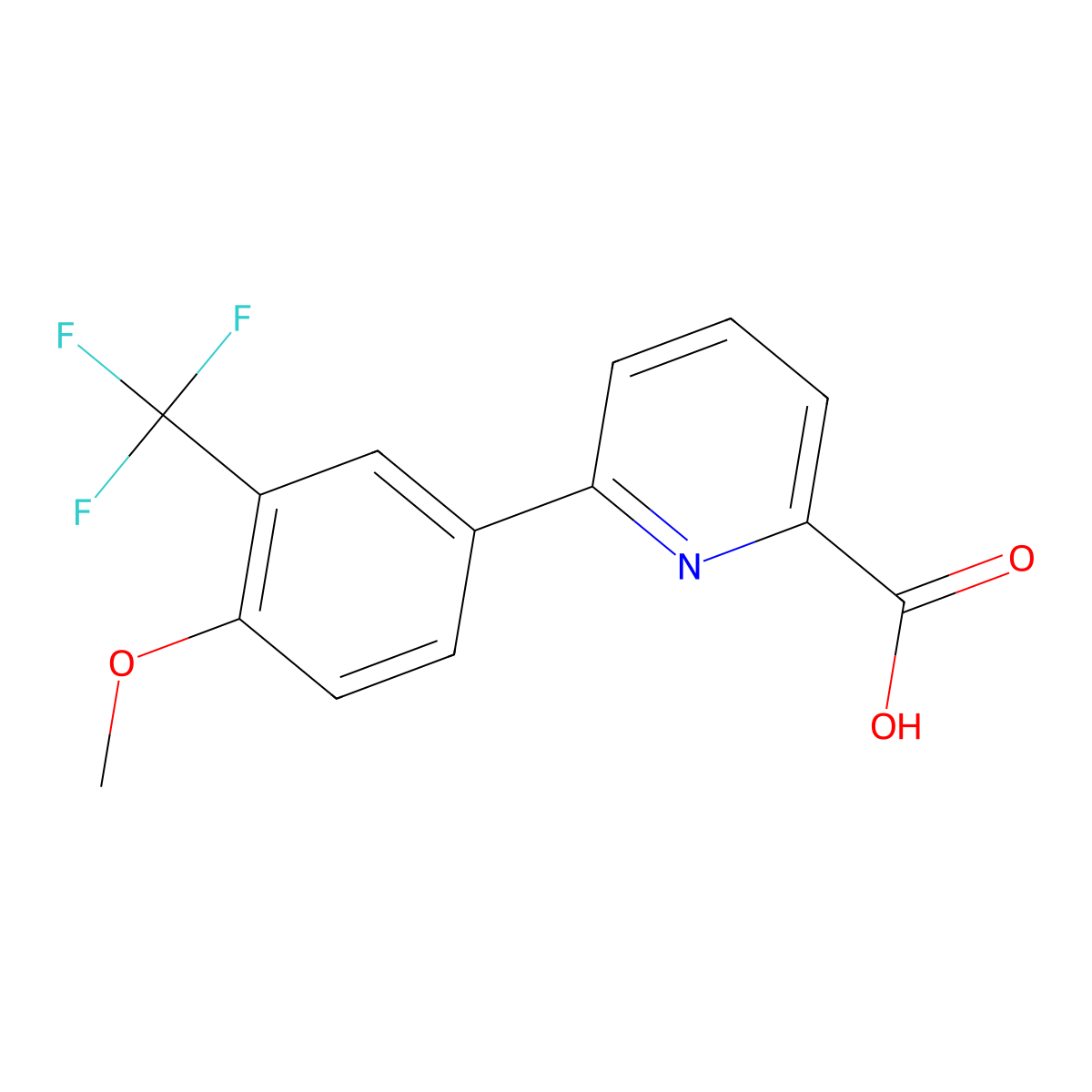 6-(4-Methoxy-3-trifluoromethylphenyl)picolinic acid molecular structure, CAS 1261972-84-2