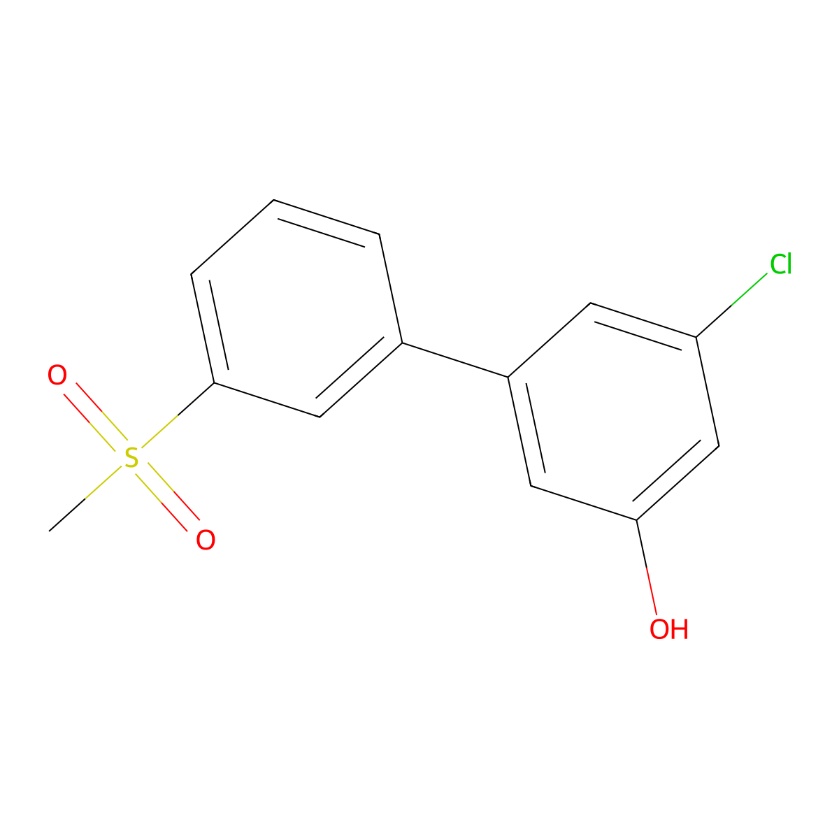 3-Chloro-5-(3-methylsulfonylphenyl)phenol molecular structure, CAS 1261972-91-1