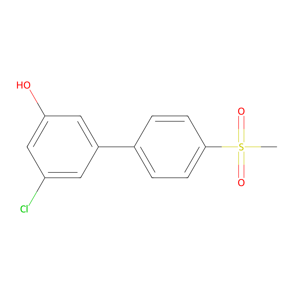 3-Chloro-5-(4-methylsulfonylphenyl)phenol molecular structure, CAS 1261972-95-5