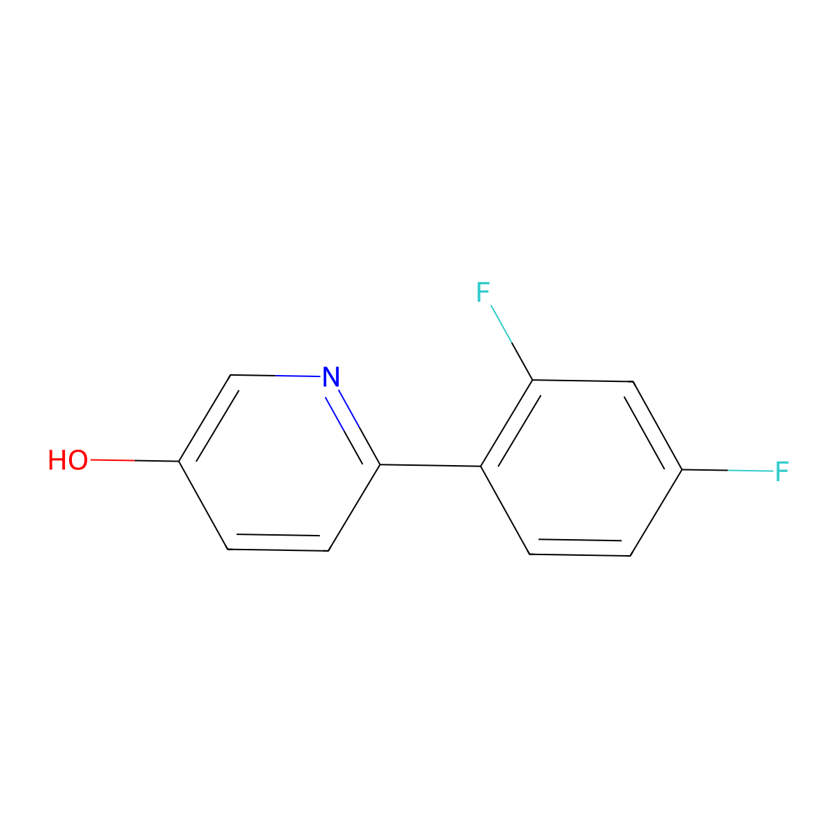6-(2,4-Difluorophenyl)pyridin-3-ol molecular structure, CAS 1261973-00-5