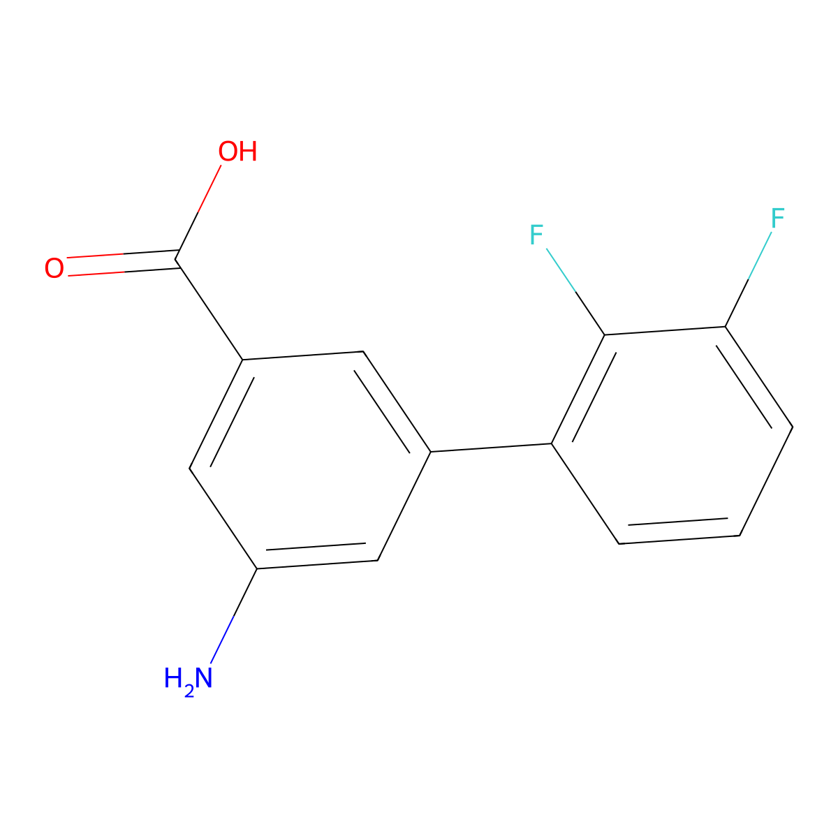 3-Amino-5-(2,3-difluorophenyl)benzoic acid molecular structure, CAS 1261973-03-8