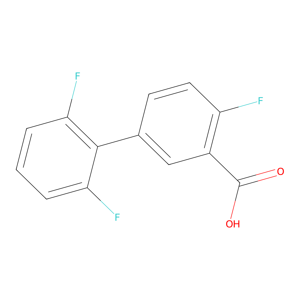 5-(2,6-Difluorophenyl)-2-fluorobenzoic acid molecular structure, CAS 1261973-19-6