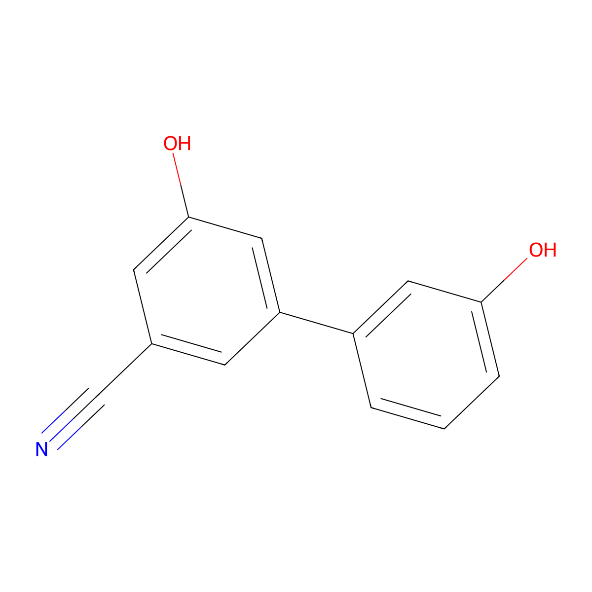 3-Cyano-5-(3-hydroxyphenyl)phenol molecular structure, CAS 1261973-21-0