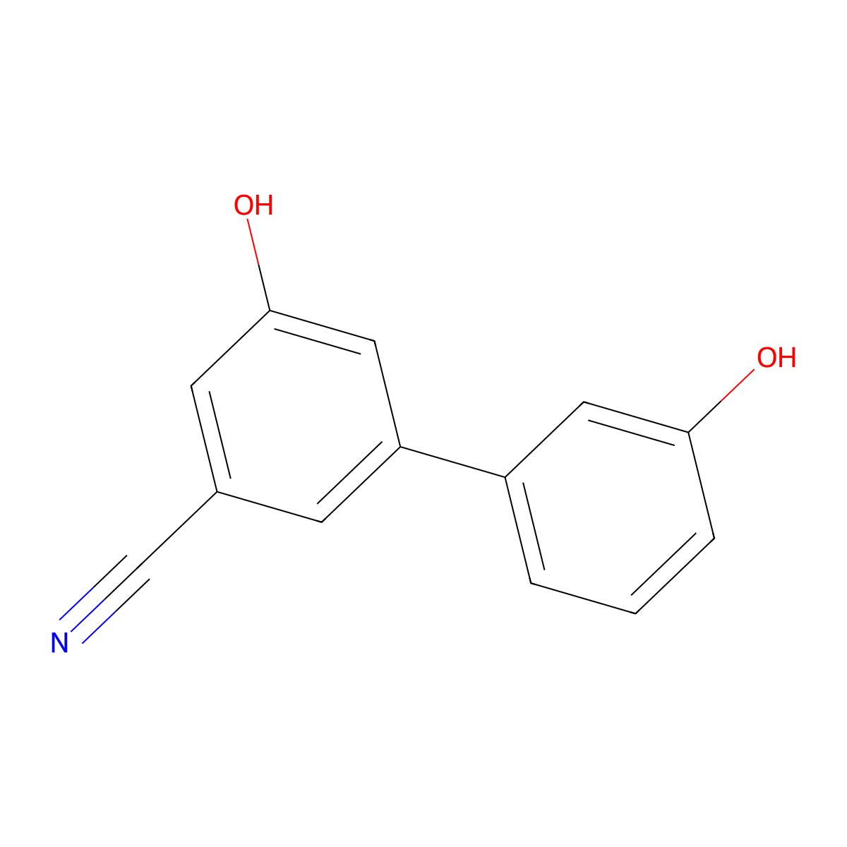3-Cyano-5-(3-hydroxyphenyl)phenol molecular structure, CAS 1261973-21-0