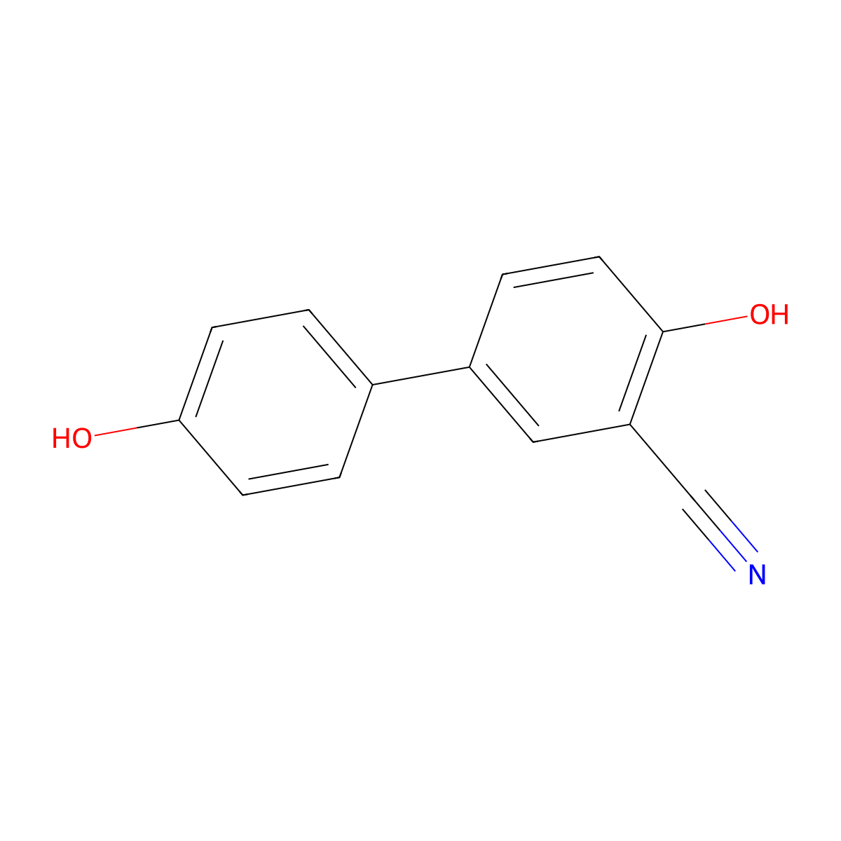 2-Cyano-4-(4-hydroxyphenyl)phenol molecular structure, CAS 1261973-27-6