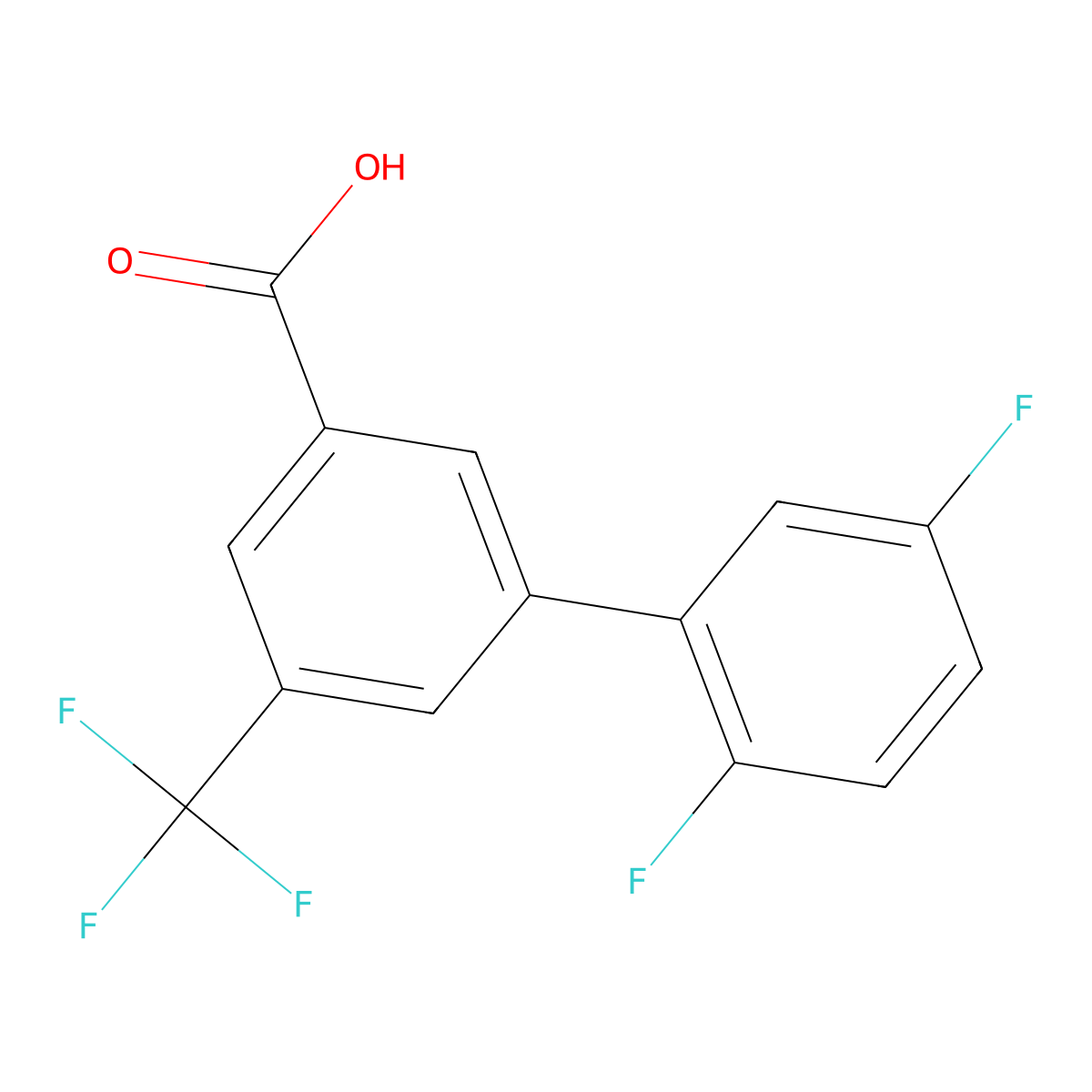 3-(2,5-Difluorophenyl)-5-trifluoromethylbenzoic acid molecular structure, CAS 1261973-28-7