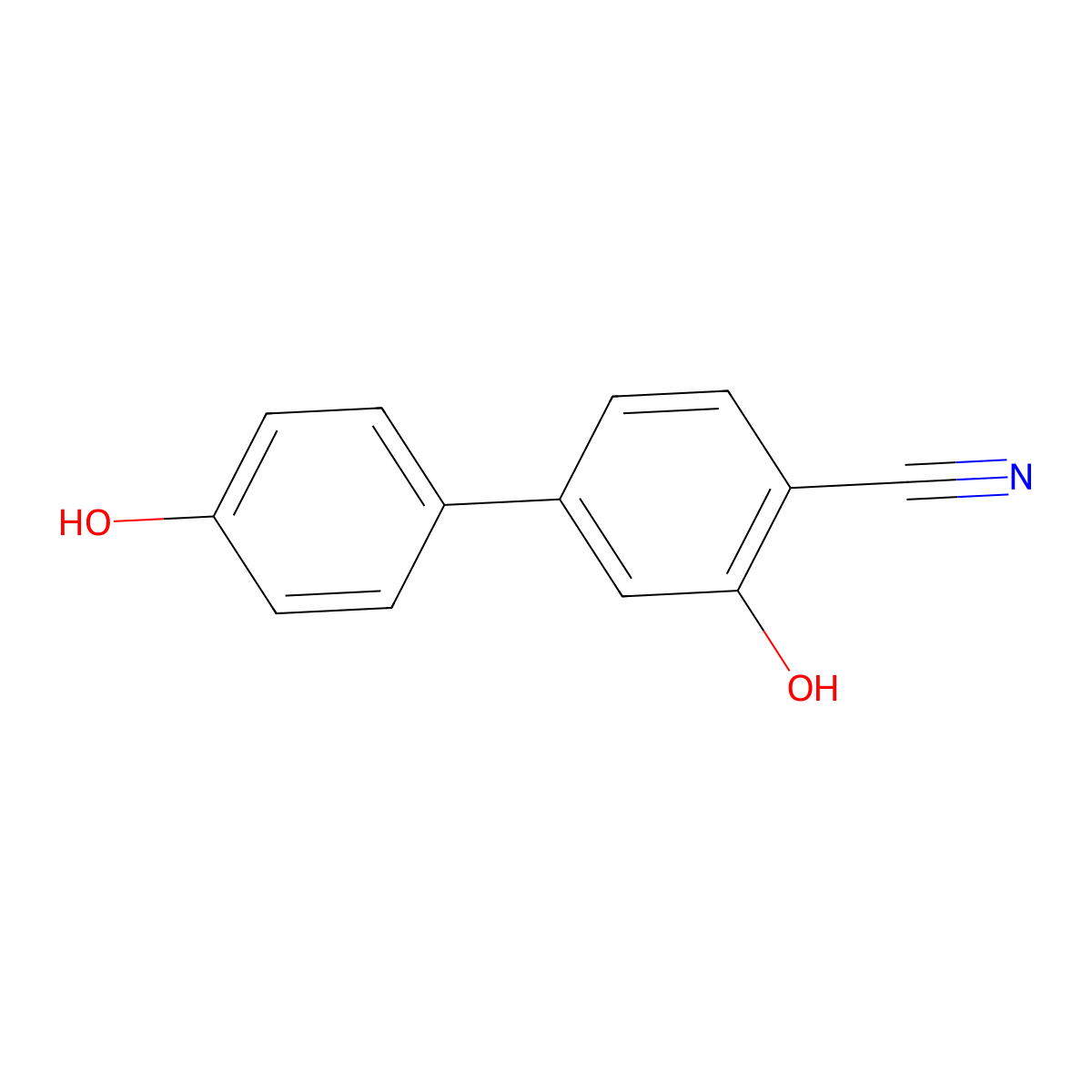 2-Cyano-5-(4-hydroxyphenyl)phenol molecular structure, CAS 1261973-36-7